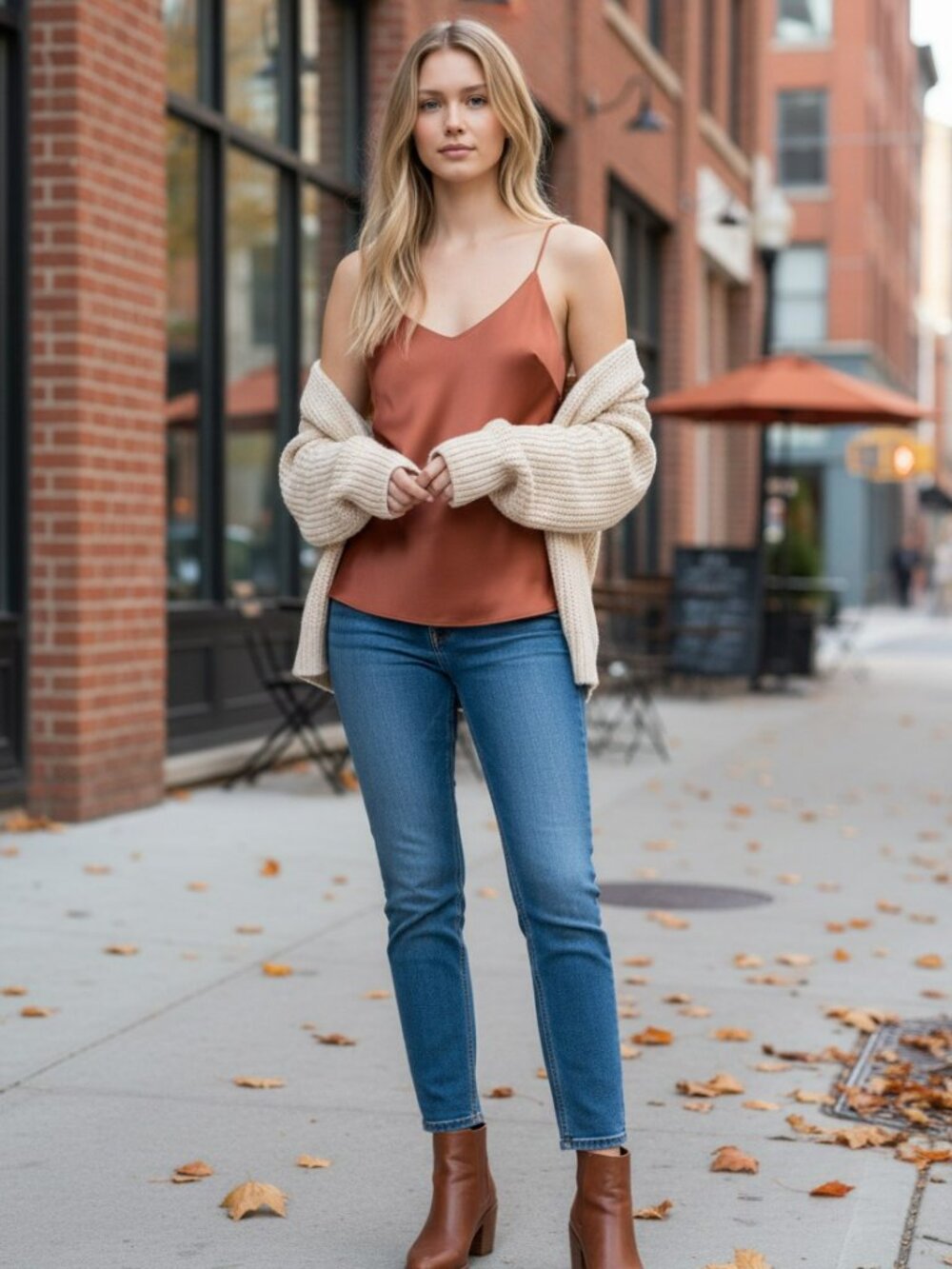 Bar III Burnt Orange Camisole Top Rust Earthy Solid Layering Cami Medium